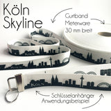 Gurtband Skyline Köln 30mm + 40mm schwarz/weiß