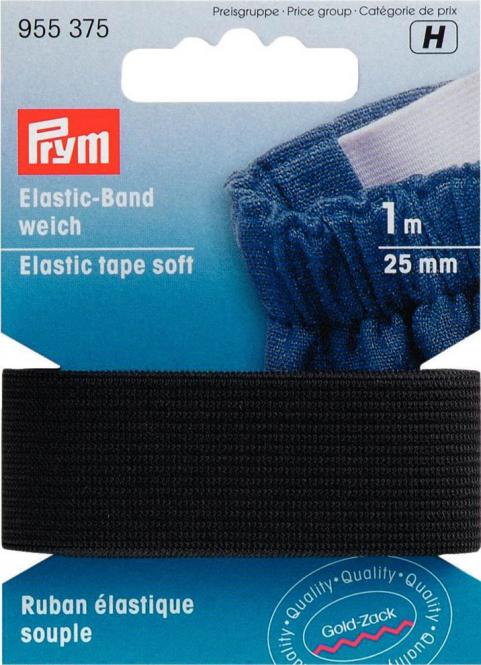 Elastic-Band weich 25mm schwarz Prym