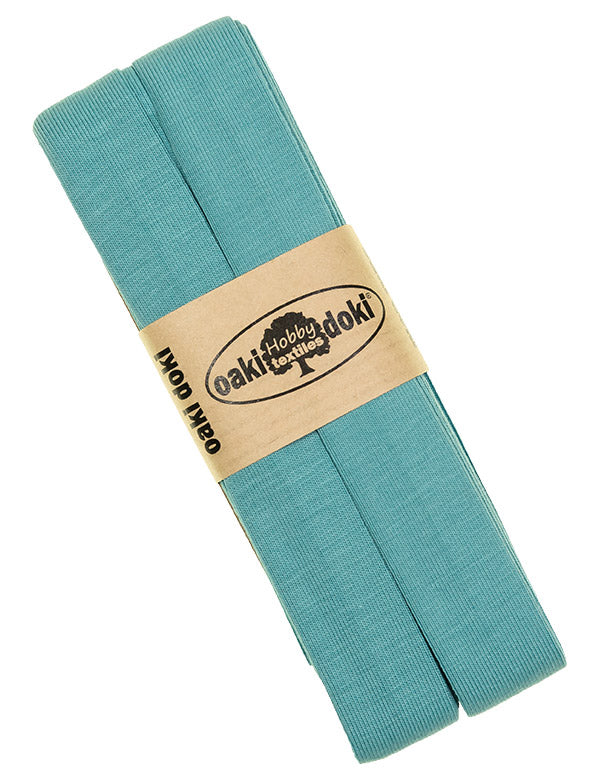 Jersey Schrägband arktisblau gefaltet 40/20mm oaki doki