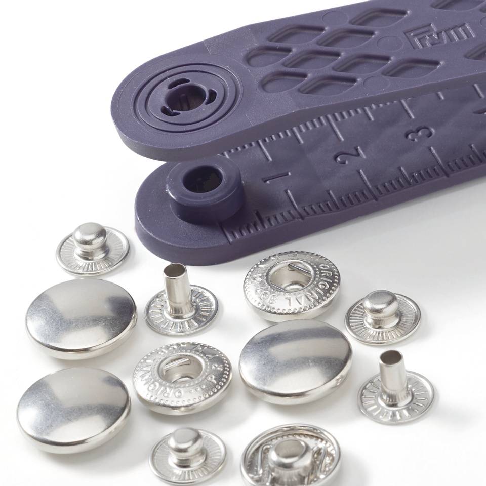 10 Anorak-Druckknöpfe silber 15mm Prym