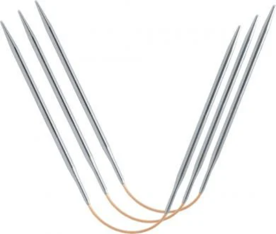 CraSyTrio Long 26cm 5,5mm Metall Addi | Trio Rundstricknadeln zum Strümpfe, Mützen und Ärmel stricken