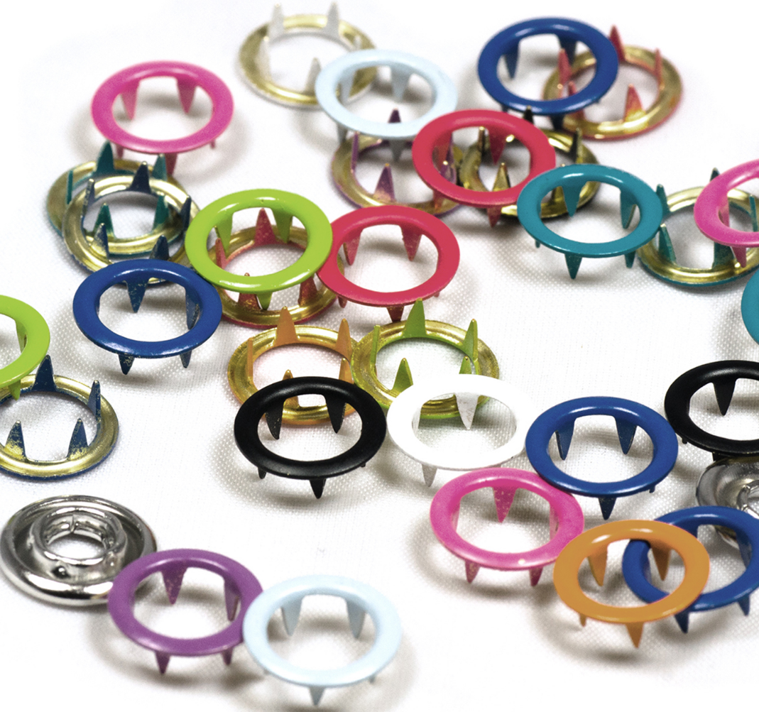 20 Jersey-Druckknöpfe 10mm Metallring B47 pink Snaply