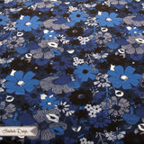 25cm Jersey „Bouquet – Moody Blue" Blumen Blautöne Cotton + Steel