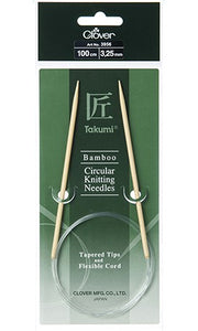 Rundstricknadeln 100cm Bambus 3,25mm tapered tips Takumi / Clover