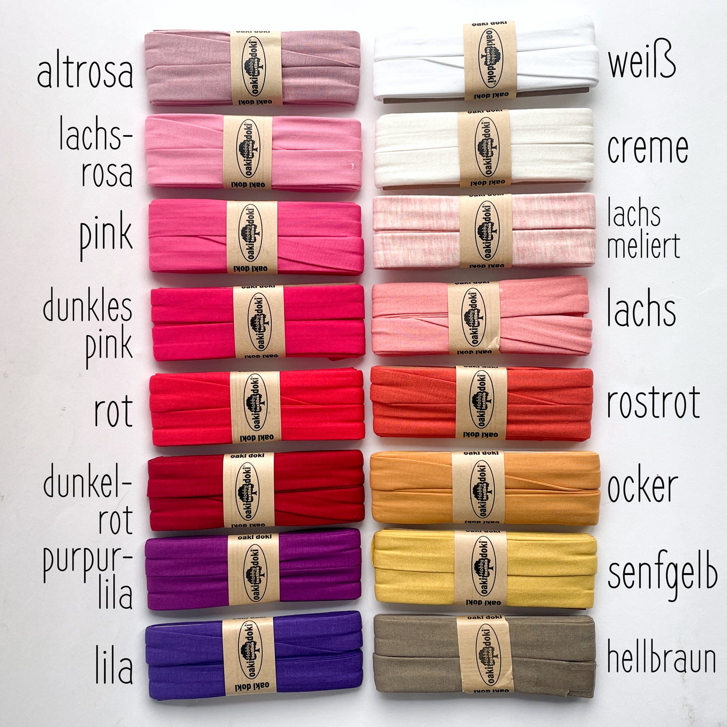 Jersey Schrägband dunkles pink gef. 40/20mm oaki doki