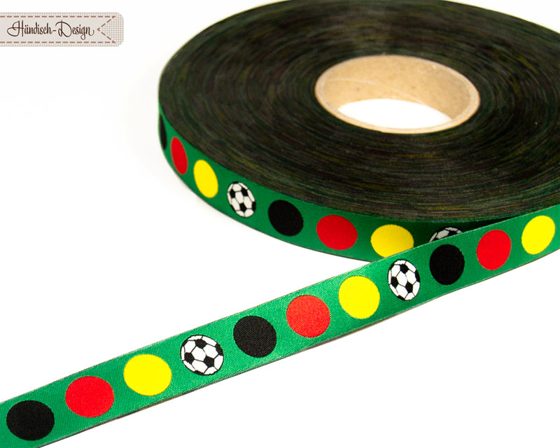 Fußballpunkte schwarz/rot/gelb Webband