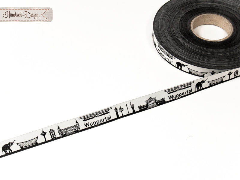 Wuppertal Skyline Webband schwarz/weiß