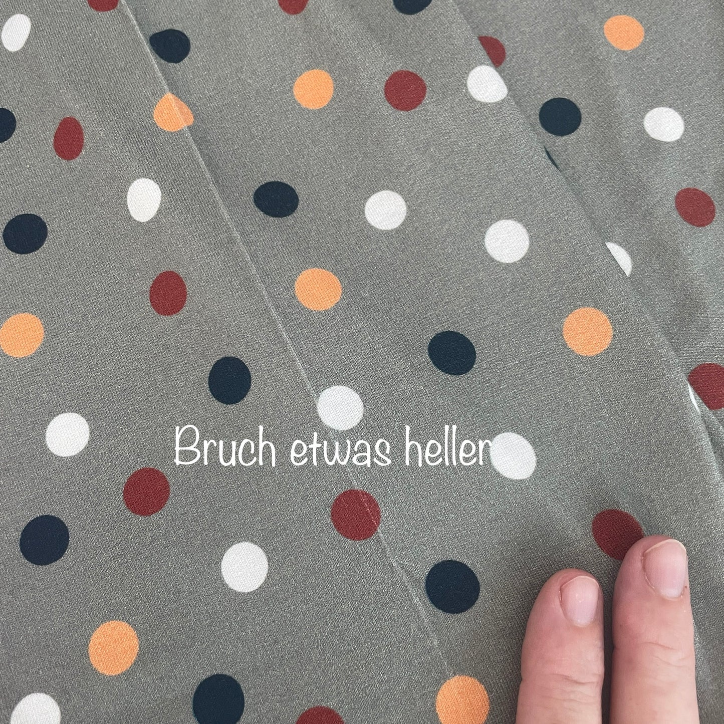 75cm REST! Viskose-Jersey „Poldi" Punkte taupe/weiß/rost Hilco