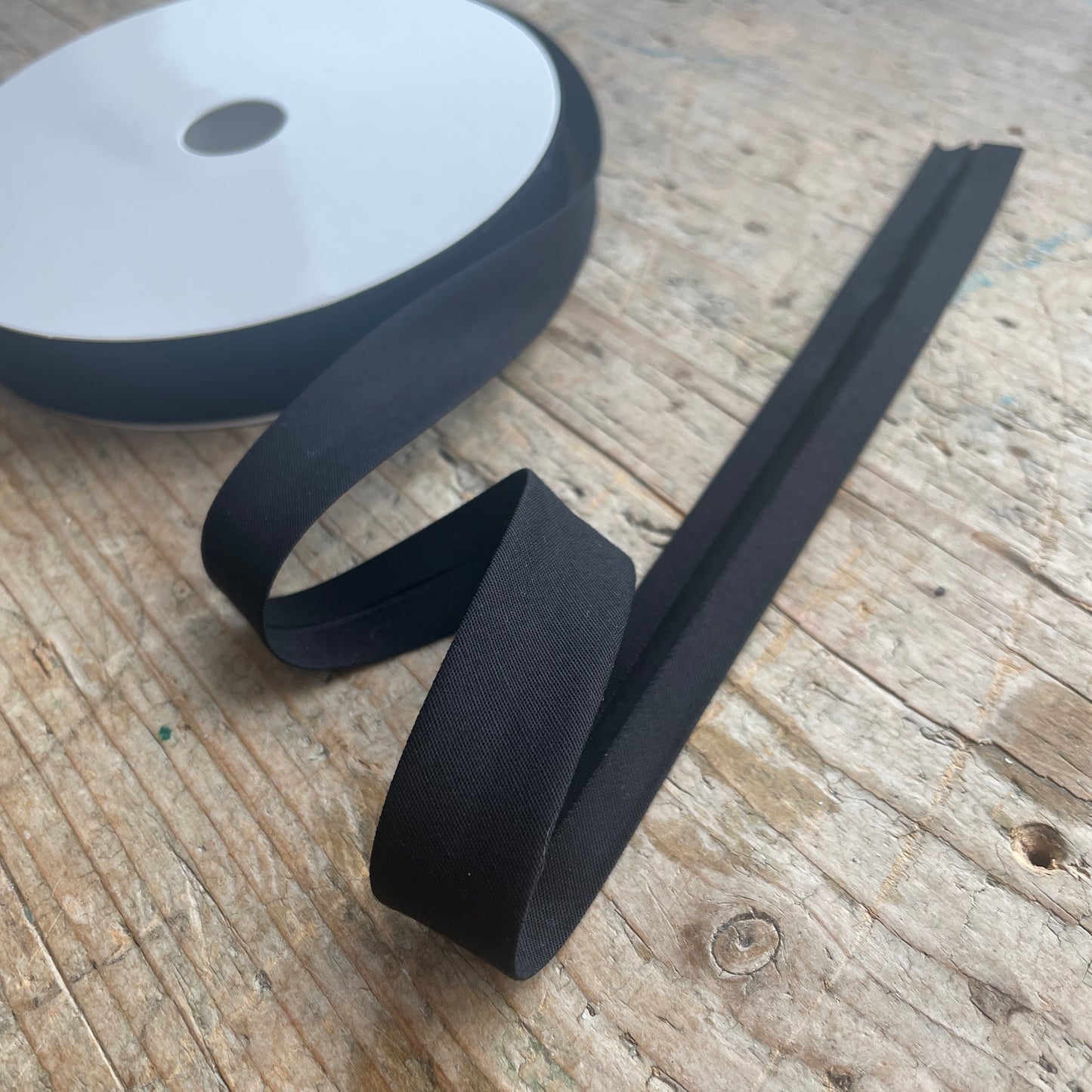 3m Baumwoll-Jersey Schrägband schwarz Stretch-Einfassband gef. 30/18mm