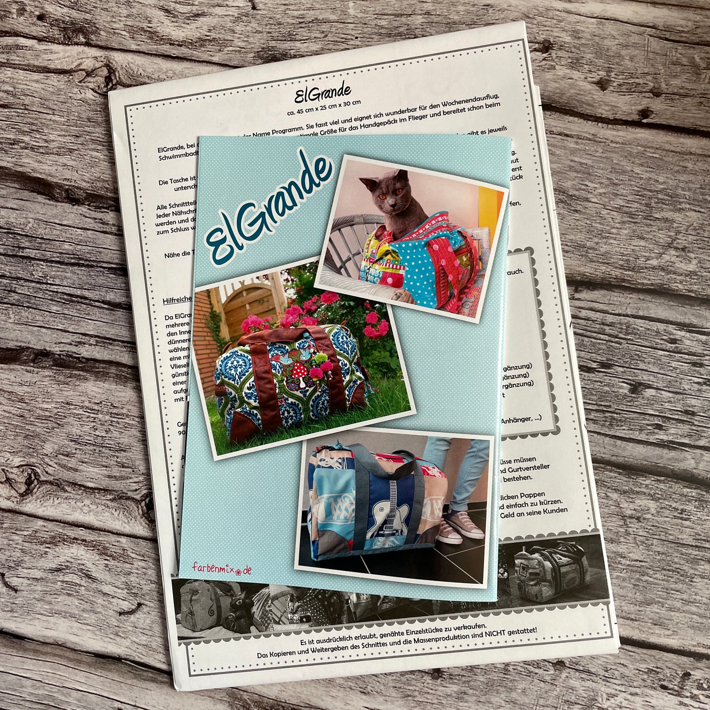 Papierschnittmuster „El Grande – Wunschtasche" farbenmix