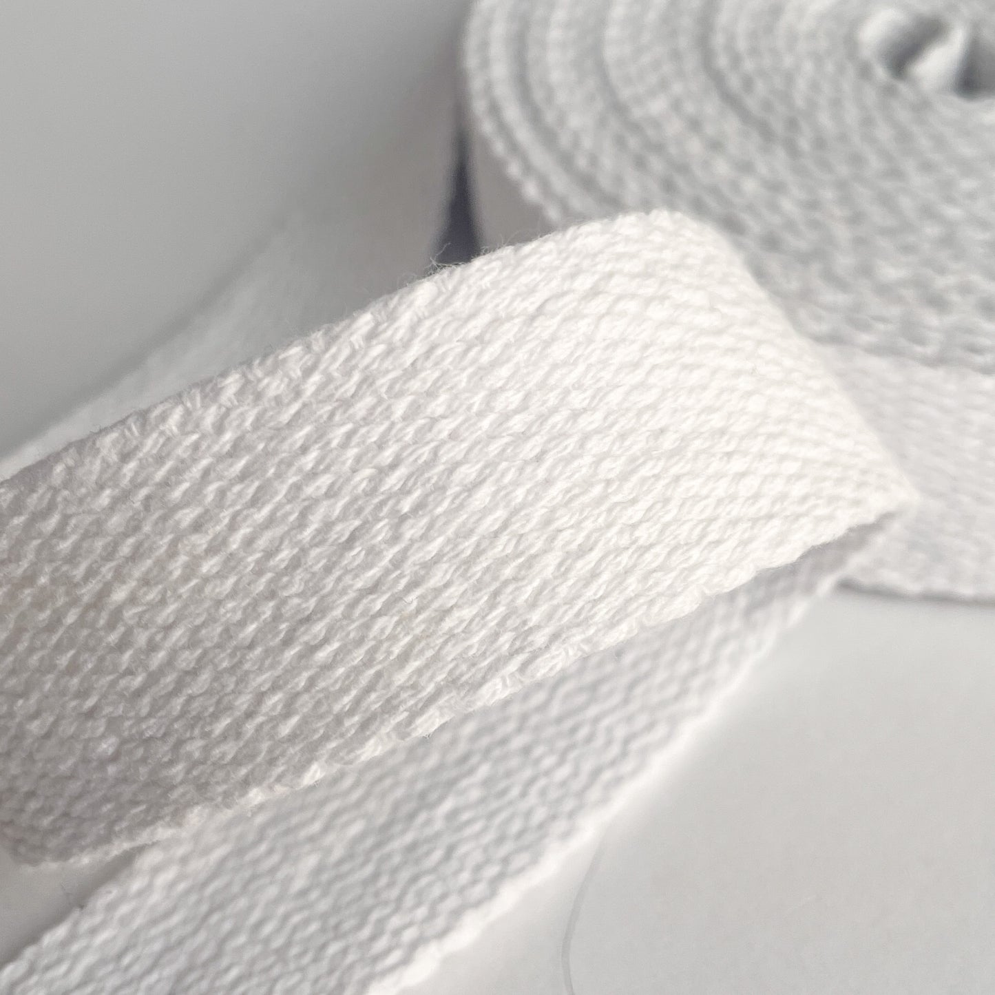 Gurtband Baumwolle 25mm schneeweiß