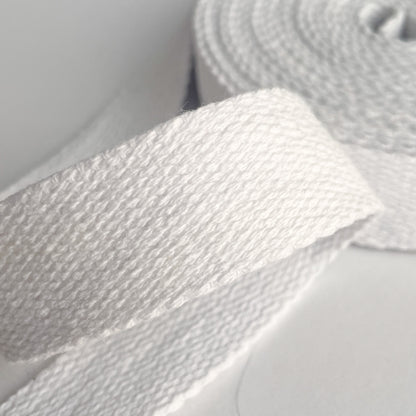 Gurtband Baumwolle 25mm schneeweiß