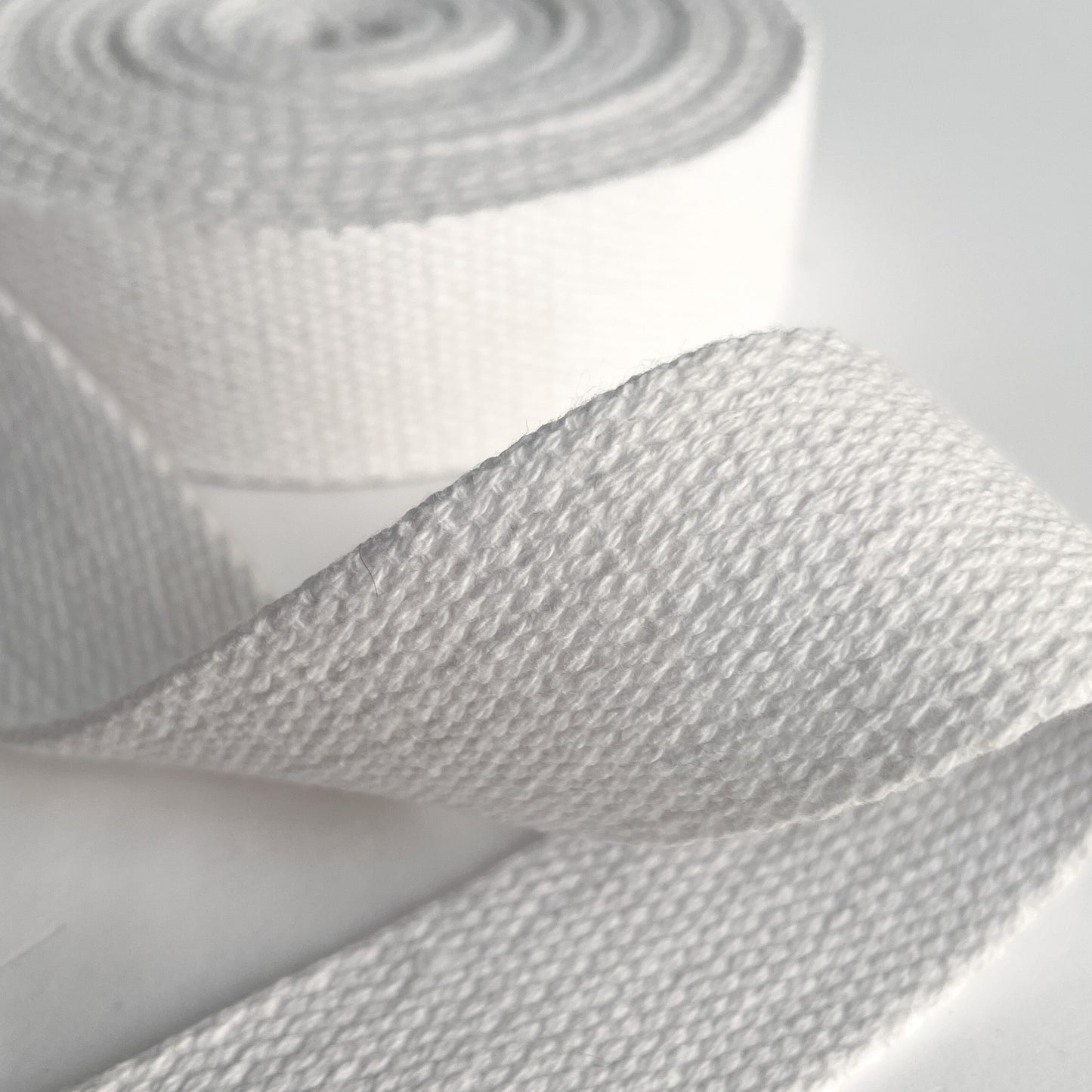 Gurtband Baumwolle 25mm schneeweiß