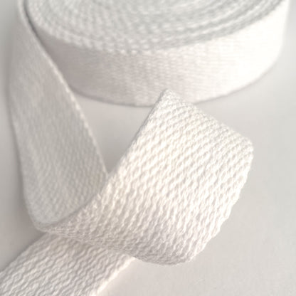Gurtband Baumwolle 25mm schneeweiß