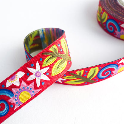 Webband „Red Bouquet" rot Renaissance Ribbons