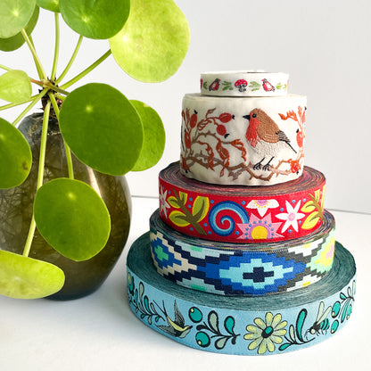 Webband „Red Bouquet" rot Renaissance Ribbons