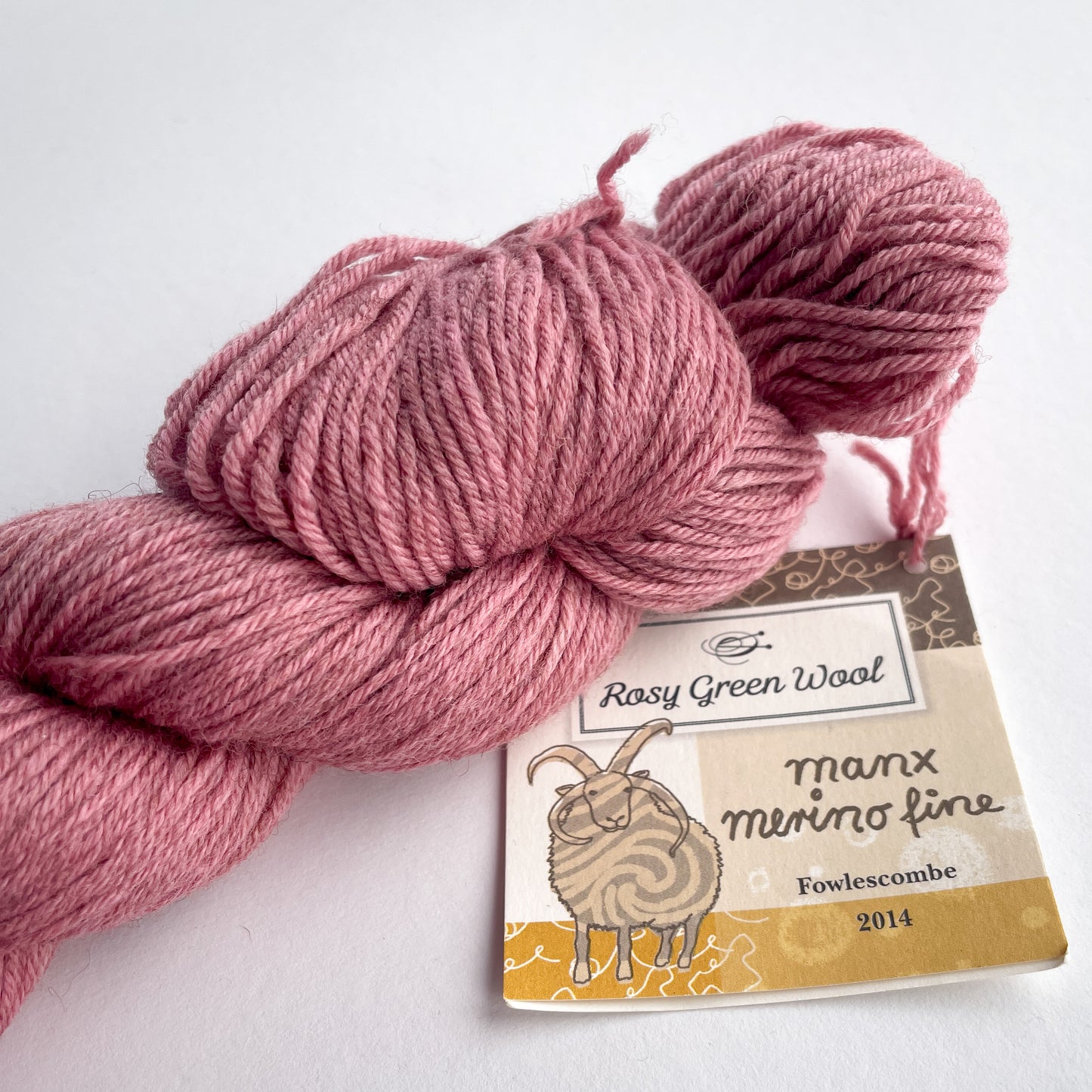 Bio-Wolle „manx merino fine " Somerset Rose Rosy Green Wool
