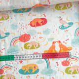 25cm Baumwollstoff  „Daydream Dogdream - Oh, Woof!“ Hunde Wolken Regenbogen Art Gallery fabrics