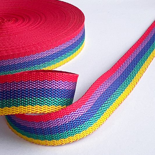 Gurtband 25mm Regenbogen soft