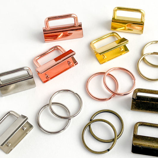 Schlüsselband-Rohlinge – Klemmschließen: Metallendkappe mit Schlüsselring