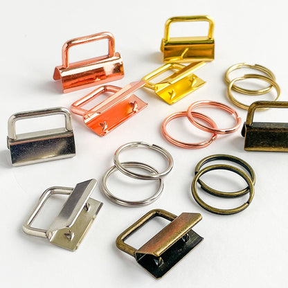 Schlüsselband-Rohlinge – Klemmschließen: Metallendkappe mit Schlüsselring