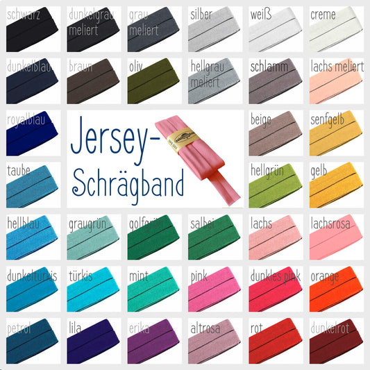 Jersey Schrägband Stretch gefaltet 40/20mm oaki doki