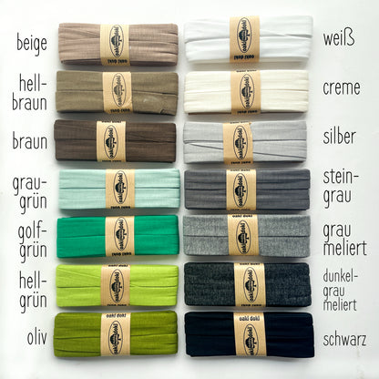 Jersey Schrägband Stretch gefaltet 40/20mm oaki doki