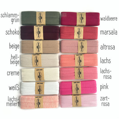 Jersey Schrägband Stretch gefaltet 40/20mm oaki doki