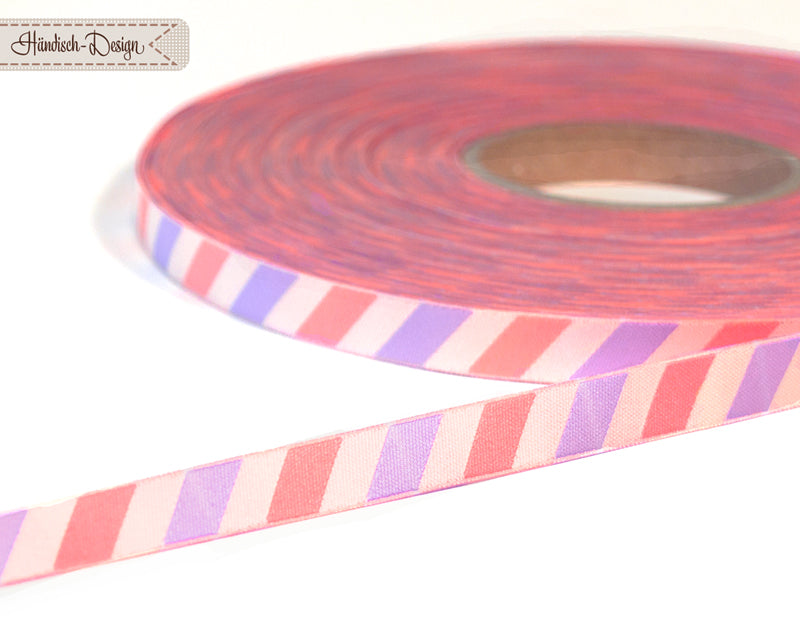 Webband Diagonal Wild Orchid flieder/creme/pfirsich