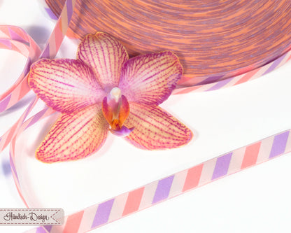 Webband Diagonal Wild Orchid flieder/creme/pfirsich