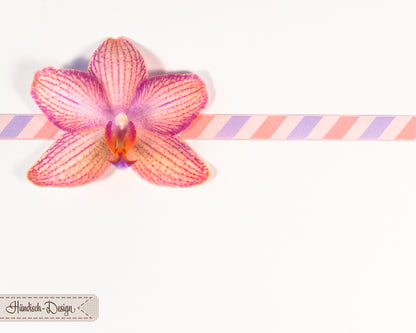 Webband Diagonal Wild Orchid flieder/creme/pfirsich