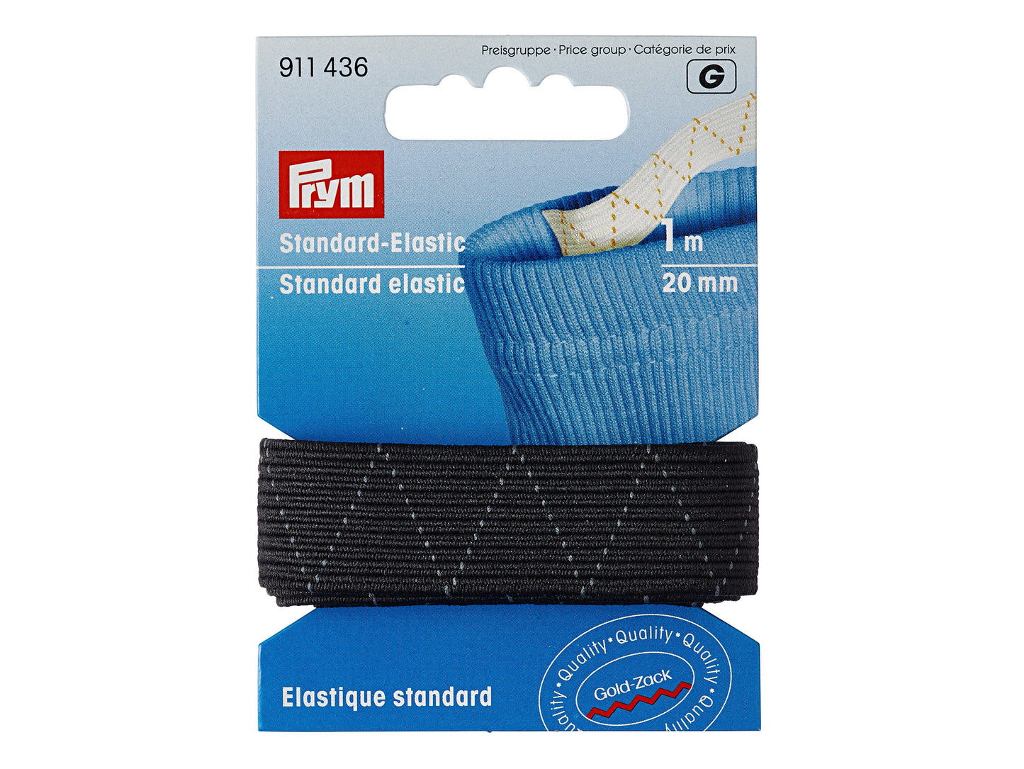 Standard-Elastic 20mm schwarz Prym