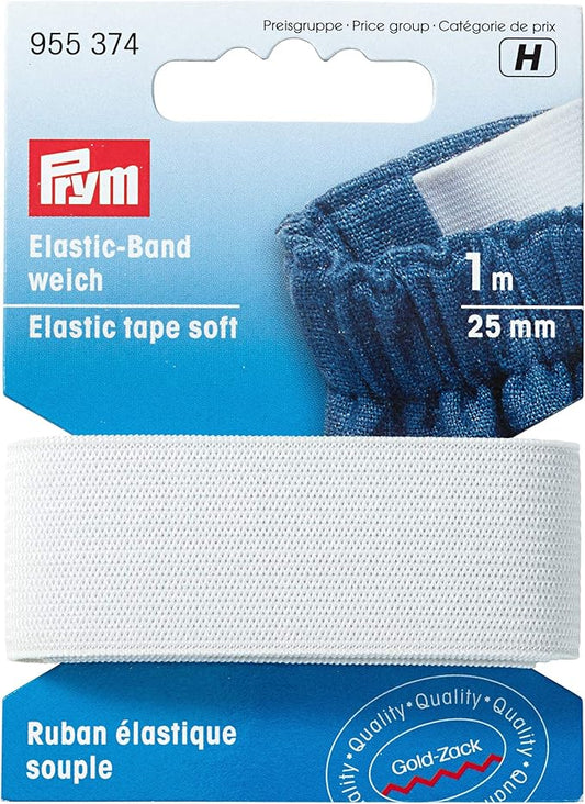 Elastic-Band weich 25mm weiß Prym