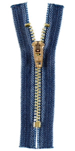 Reißverschluss M45 gold jeans mit Hakenfeststeller 12cm Opti