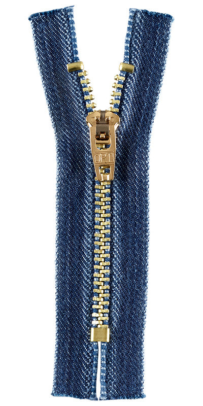 Reißverschluss M45 gold jeans mit Hakenfeststeller 10cm Opti