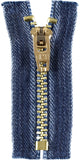 Reißverschluss M45 gold jeans mit Hakenfeststeller 12cm Opti