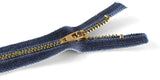 Reißverschluss M45 gold jeans mit Hakenfeststeller 14cm Opti