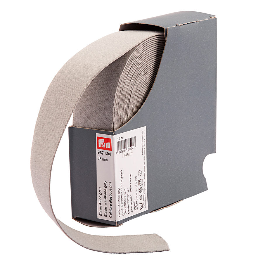 Elastic-Bund „Love" 38mm grau Prym ganze Rolle