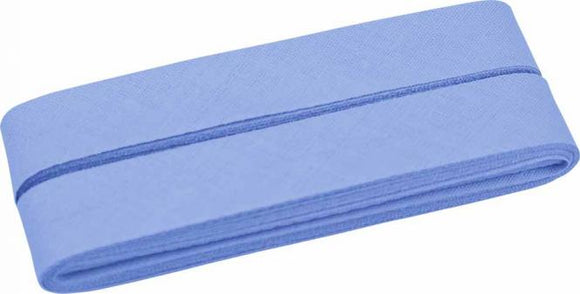 Baumwoll-Schrägband kornblumenblau gefalzt 40/20mm