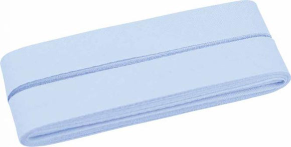 Baumwoll-Schrägband hellblau gefalzt 40/20mm