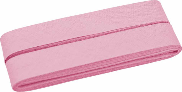 Baumwoll-Schrägband rosa gefalzt 40/20mm