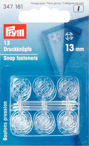 12 Druckknöpfe zum Annähen transparent 13mm Prym