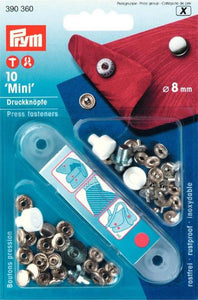 10 Mini-Druckknöpfe silber 8mm Prym
