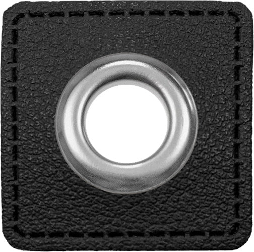 Ösen/Patches Lederimitat schwarz Veno