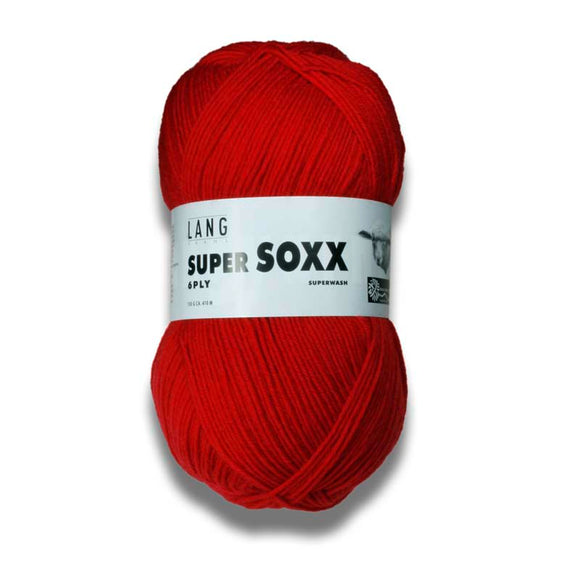 Sockenwolle SUPER SOXX 6fach/6-ply signalrot Lang Yarns