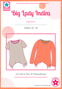 Papierschnittmuster „Big Lady Indira – Zipfelshirt" mialuna / farbenmix