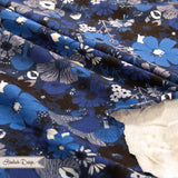 25cm Jersey „Bouquet – Moody Blue" Blumen Blautöne Cotton + Steel