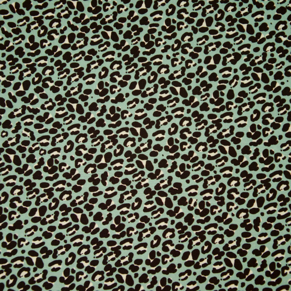 25cm Viskose-Voile „Liv“ Leopardenmuster salbeigrün/schwarz Hilco –  Händisch-Design