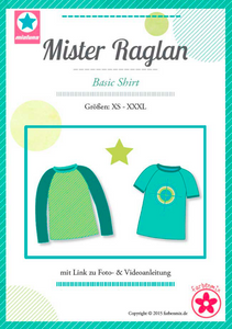 Papierschnittmuster „Mister Raglan – Basic Shirt" mialuna / farbenmix