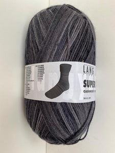 Sockenwolle SUPER SOXX CASHMERE COLOR schwarz/grau LANG YARNS